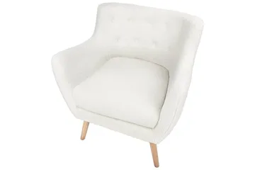 Lenestol Drammen Hvit/lyst tre - Hvit/lyst tre - Møbler - Stoler - Lenestoler - Klubblenestol