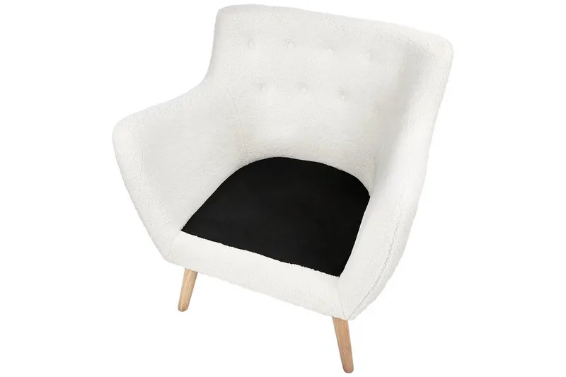 Lenestol Drammen Hvit/lyst tre - Hvit/lyst tre - Møbler - Stoler - Lenestoler - Klubblenestol