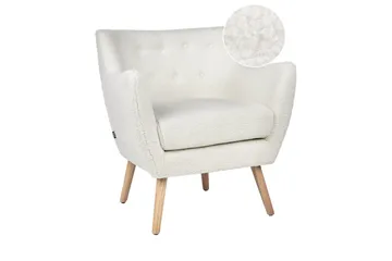 Lenestol Drammen Hvit/lyst tre - Hvit/lyst tre - Møbler - Stoler - Lenestoler - Klubblenestol