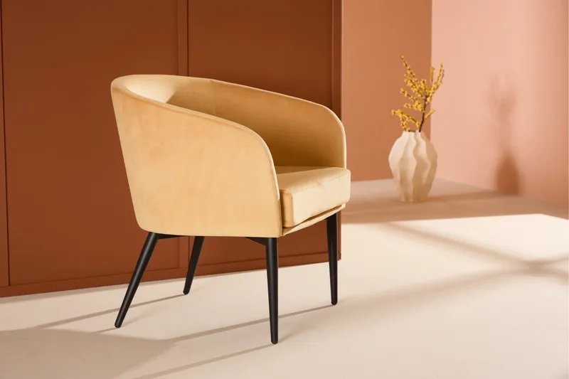 Lenestol Fluffy - Gul - Møbler - Stoler - Lenestoler - Klubblenestol