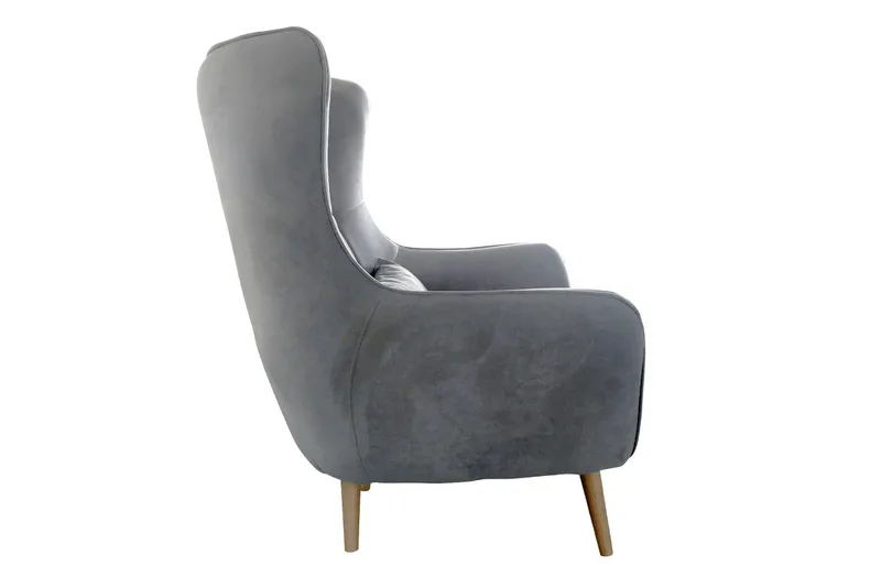 Lenestol - Grå - Møbler - Stoler - Lenestoler - Fløyelslenestol