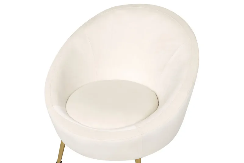 Lenestol Langa - Hvitt, gull - Møbler - Stoler - Lenestoler - Klubblenestol