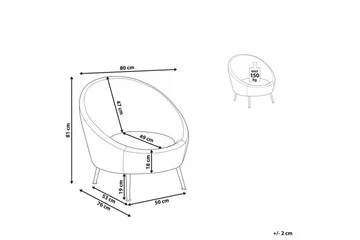 Lenestol Langa - Hvitt, gull - Møbler - Stoler - Lenestoler - Klubblenestol