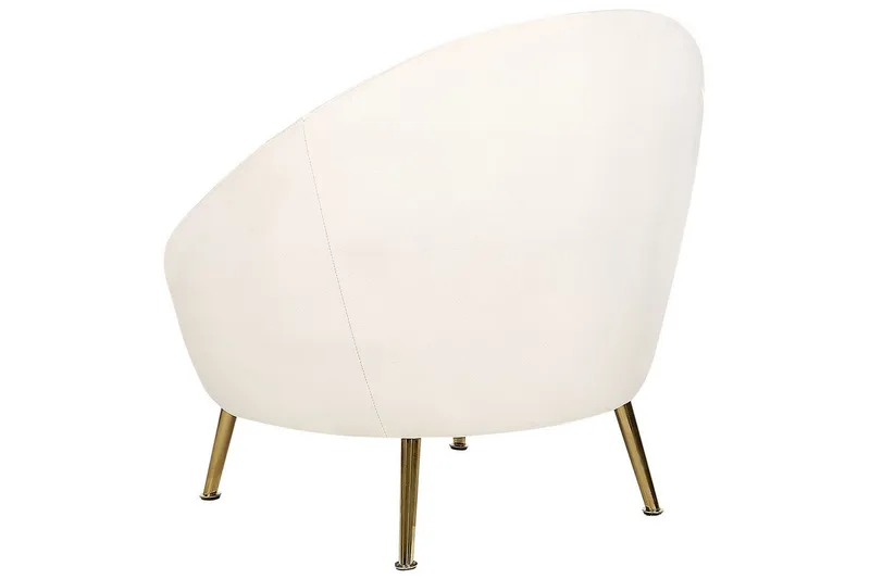 Lenestol Langa - Hvitt, gull - Møbler - Stoler - Lenestoler - Klubblenestol