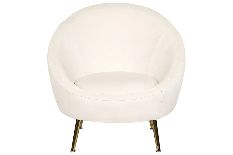 Lenestol Langa - Hvitt, gull - Møbler - Stoler - Lenestoler - Klubblenestol