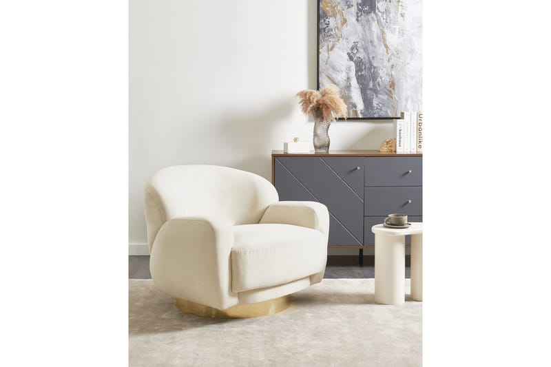 Lenestol Lejre Beige/Gull - Beige/Gull - Møbler - Stoler - Lenestoler - Klubblenestol