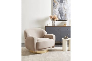 Lenestol Lejre Taupe/gull - Taupe/gull - Møbler - Stoler - Lenestoler - Klubblenestol