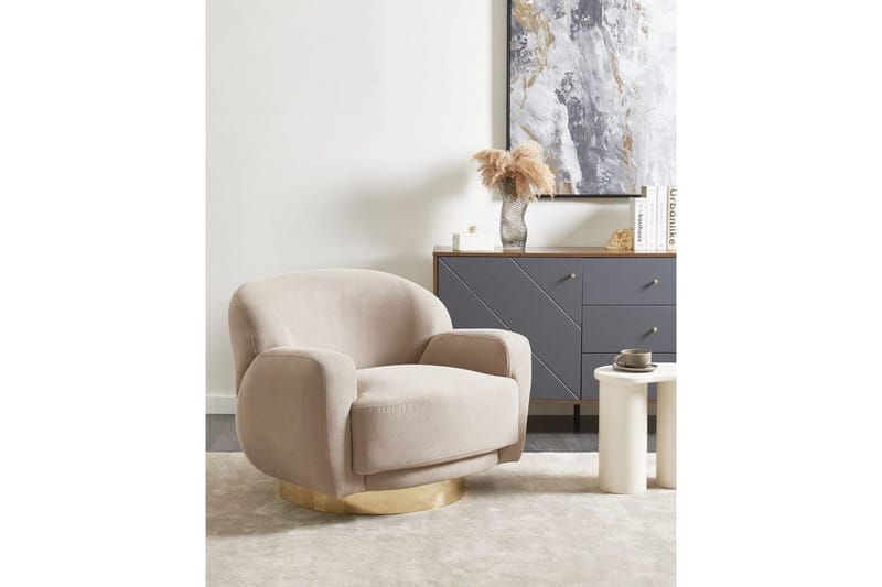 Lenestol Lejre Taupe/gull - Taupe/gull - Møbler - Stoler - Lenestoler - Klubblenestol