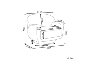 Lenestol Lejre Taupe/gull - Taupe/gull - Møbler - Stoler - Lenestoler - Klubblenestol
