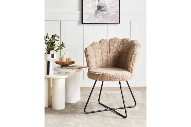 Lenestol Lovelock - Beige, svart/Bouclé - Møbler - Stoler - Lenestoler - Lenestol uten armlene