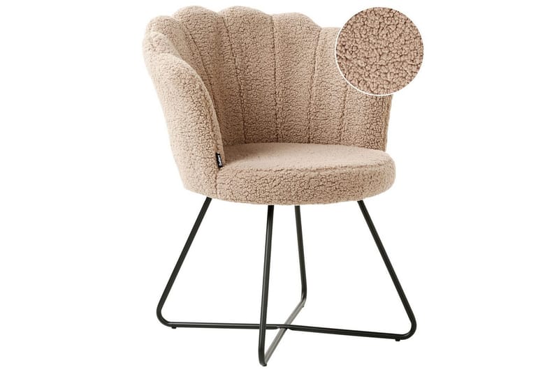 Lenestol Lovelock - Beige, svart/Bouclé - Møbler - Stoler - Lenestoler - Lenestol uten armlene