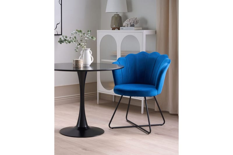 Lenestol Lovelock - Blå, Svart/Fløyel - Møbler - Stoler - Lenestoler - Lenestol uten armlene