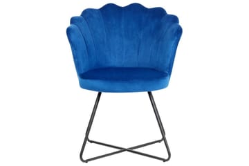 Lenestol Lovelock - Blå, Svart/Fløyel - Møbler - Stoler - Lenestoler - Lenestol uten armlene