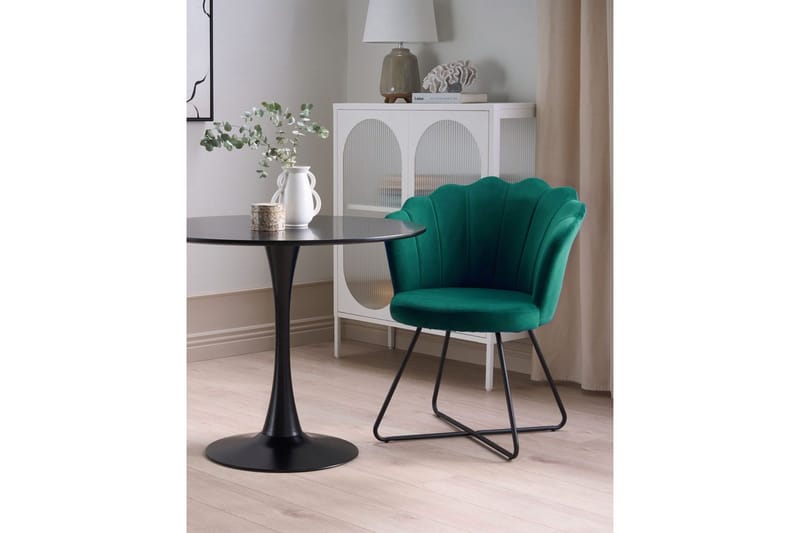 Lenestol Lovelock - Grønn, svart/Fløyel, Grønn, Svart/Fløyel - Møbler - Stoler - Lenestoler - Lenestol uten armlene