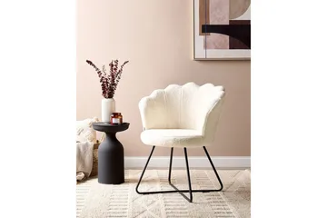 Lenestol Lovelock - Hvit, Svart/Bouclé - Møbler - Stoler - Lenestoler - Lenestol uten armlene