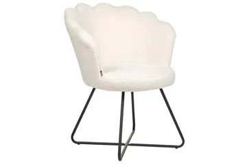 Lenestol Lovelock - Hvit, Svart/Bouclé - Møbler - Stoler - Lenestoler - Lenestol uten armlene