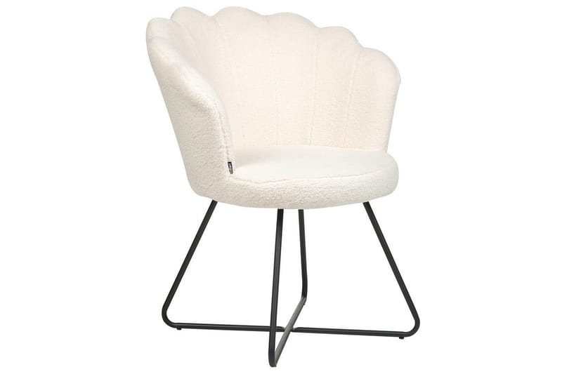 Lenestol Lovelock - Hvit, Svart/Bouclé - Møbler - Stoler - Lenestoler - Lenestol uten armlene