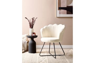 Lenestol Lovelock - Hvit, Svart/Bouclé - Møbler - Stoler - Lenestoler - Lenestol uten armlene