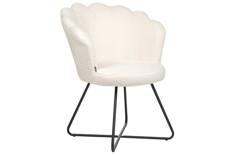 Lenestol Lovelock - Hvit, Svart/Bouclé - Møbler - Stoler - Lenestoler - Lenestol uten armlene