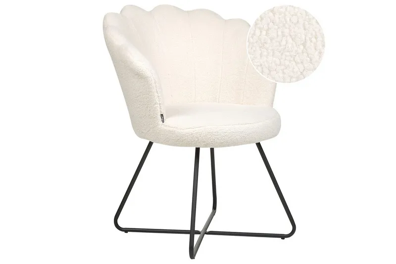 Lenestol Lovelock, Hvit, Svart/Bouclé