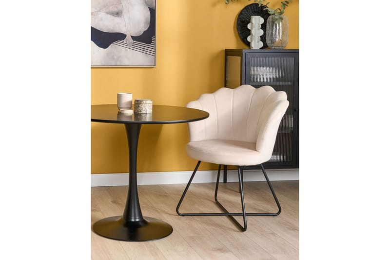 Lenestol Lovelock - Hvit, Svart/Fløyel - Møbler - Stoler - Lenestoler - Lenestol uten armlene