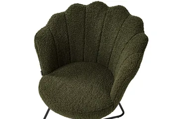 Lenestol Lovelock - Mørk grønn, svart/bouclé, Mørkegrønn, svart/bouclé - Møbler - Stoler - Lenestoler - Lenestol uten armlene