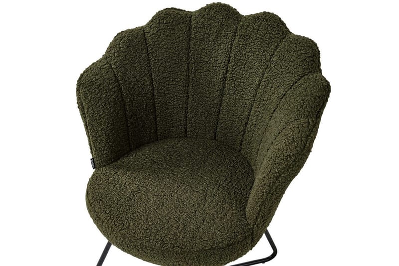 Lenestol Lovelock - Mørk grønn, svart/bouclé, Mørkegrønn, svart/bouclé - Møbler - Stoler - Lenestoler - Lenestol uten armlene