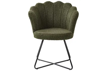 Lenestol Lovelock - Mørk grønn, svart/bouclé, Mørkegrønn, svart/bouclé - Møbler - Stoler - Lenestoler - Lenestol uten armlene