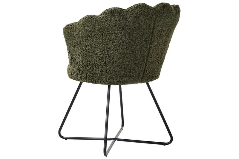 Lenestol Lovelock - Mørk grønn, svart/bouclé, Mørkegrønn, svart/bouclé - Møbler - Stoler - Lenestoler - Lenestol uten armlene