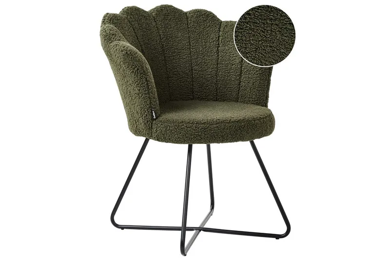 Lenestol Lovelock, Mørk grønn, svart/bouclé, Mørkegrønn, svart/bouclé