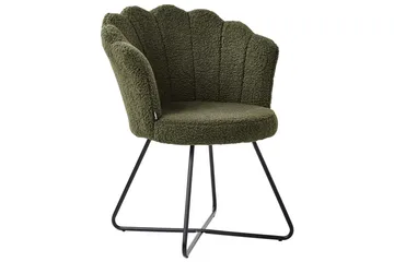 Lenestol Lovelock - Mørk grønn, svart/bouclé, Mørkegrønn, svart/bouclé - Møbler - Stoler - Lenestoler - Lenestol uten armlene