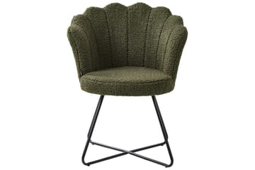 Lenestol Lovelock - Mørk grønn, svart/bouclé, Mørkegrønn, svart/bouclé - Møbler - Stoler - Lenestoler - Lenestol uten armlene