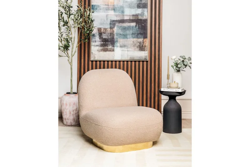 Lenestol Loviisa - Beige, gull - Møbler - Stoler - Lenestoler - Lenestol uten armlene