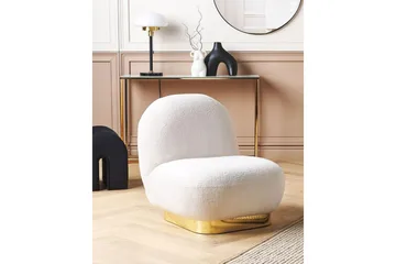 Lenestol Loviisa - Hvit, gull - Møbler - Stoler - Lenestoler - Lenestol uten armlene