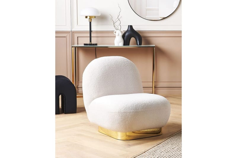 Lenestol Loviisa - Hvit, gull - Møbler - Stoler - Lenestoler - Lenestol uten armlene