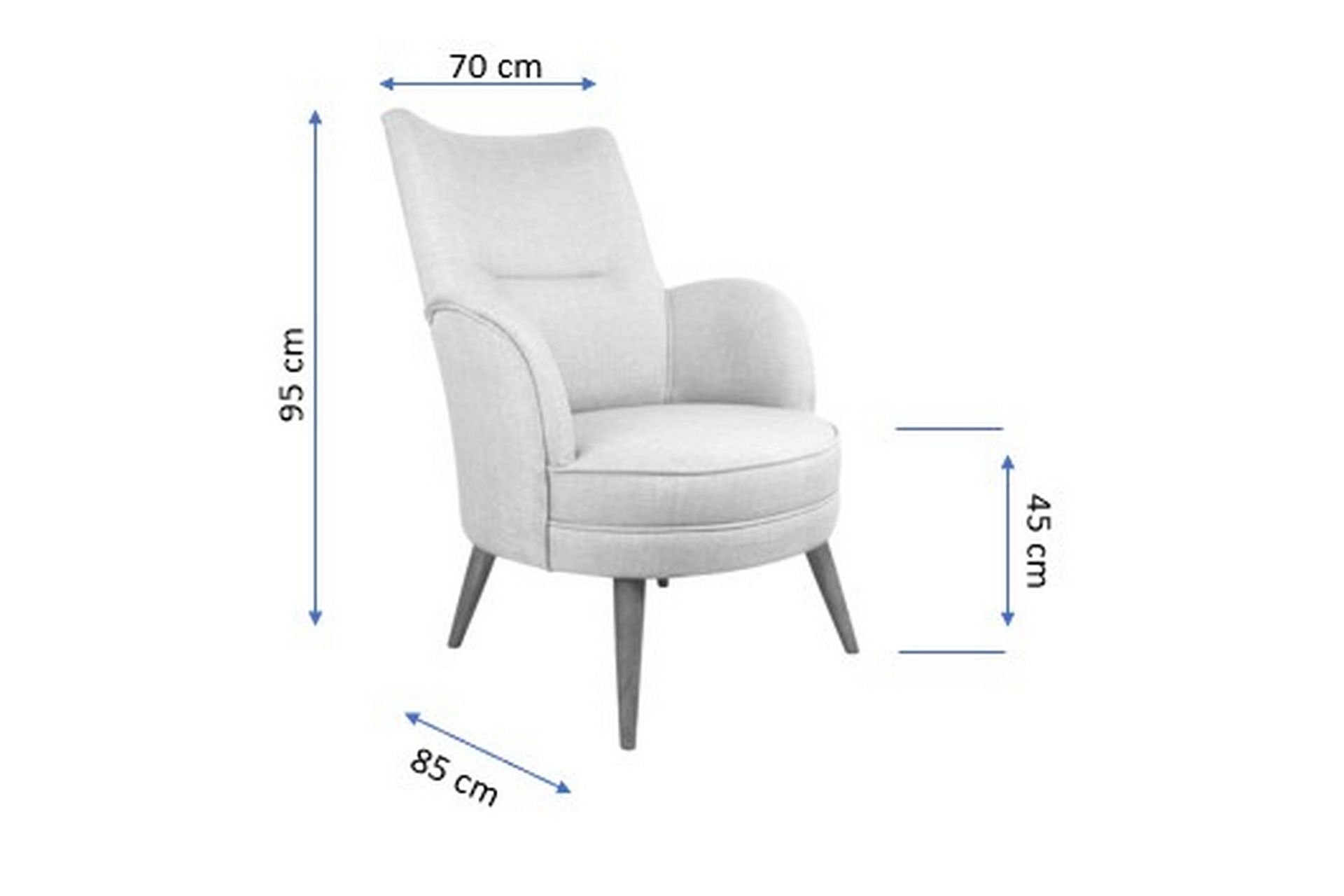 Lenestol Mccalib med Armlene - Blå - Møbler - Stoler - Lenestoler