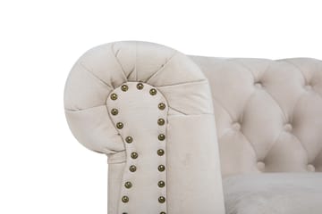 Chester Deluxe Lenestol+Fotskammel - Beige|Hvit - Møbler - Stoler - Lenestoler - Lenestol med fotskammel