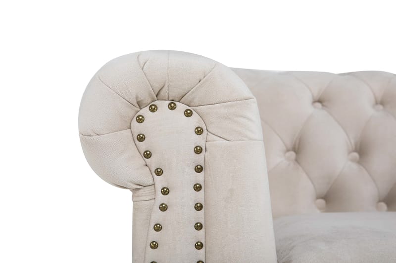 Chester Deluxe Lenestol+Fotskammel - Beige|Hvit - Møbler - Stoler - Lenestoler - Lenestol med fotskammel
