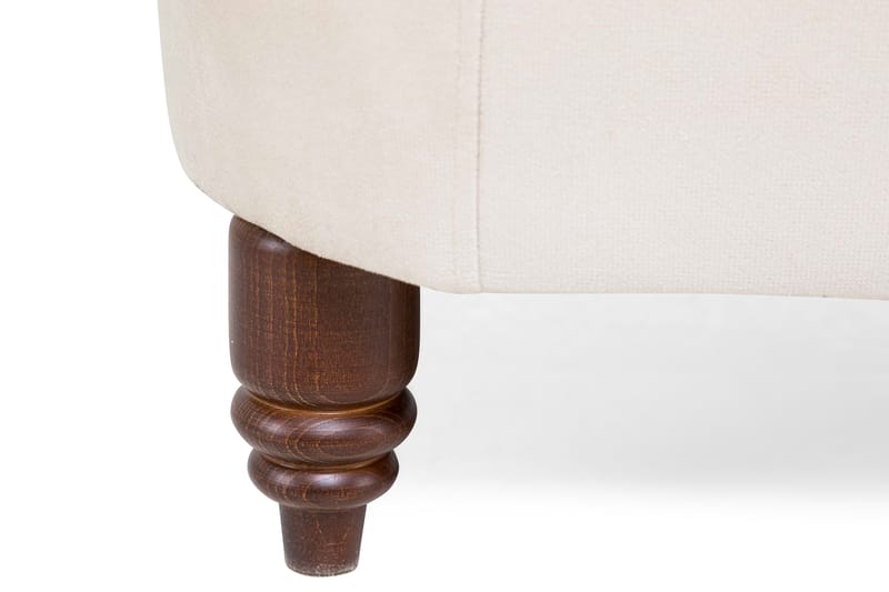 Chester Deluxe Lenestol+Fotskammel - Beige|Hvit - Møbler - Stoler - Lenestoler - Lenestol med fotskammel