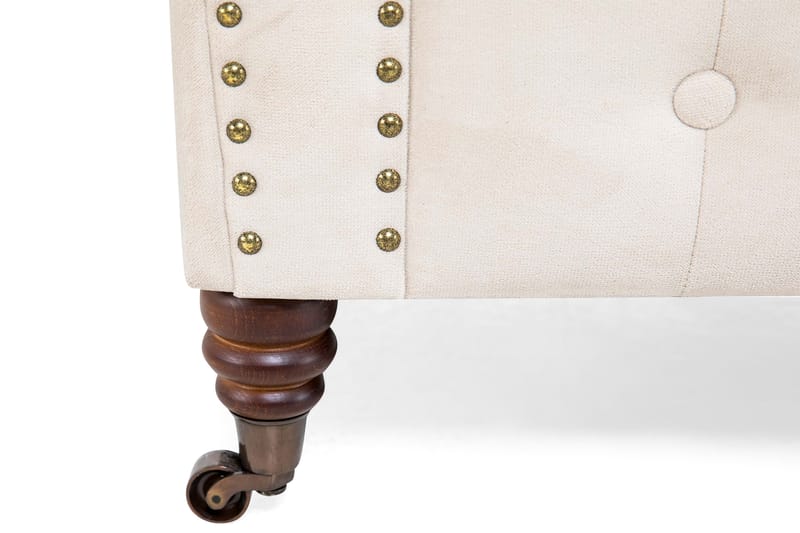 Chester Deluxe Lenestol+Fotskammel - Beige|Hvit - Møbler - Stoler - Lenestoler - Lenestol med fotskammel