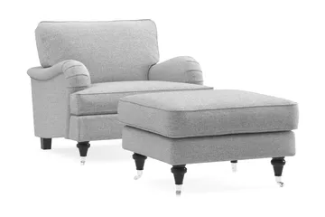 Howard Classic Lenestol med Fotskammel - Grå - Møbler - Stoler - Lenestoler - Howard lenestol