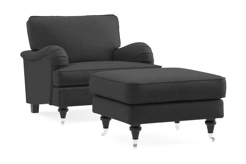 Howard Classic Lenestol med Fotskammel - Mørk grå - Møbler - Stoler - Lenestoler - Howard lenestol