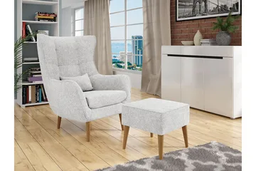 Lenestol - Grå - Møbler - Stoler - Lenestoler - Fløyelslenestol