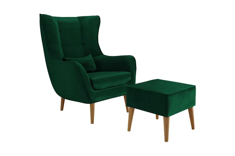 Lenestol - Grønn - Møbler - Stoler - Lenestoler - Fløyelslenestol