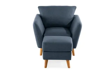 Trend Sofagruppe Lenestol med Fotskammel - Blå - Møbler - Stoler - Lenestoler - Lenestol med fotskammel