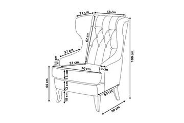 Lenestol Molde - Rosa - Møbler - Stoler - Lenestoler - Ørelappstol
