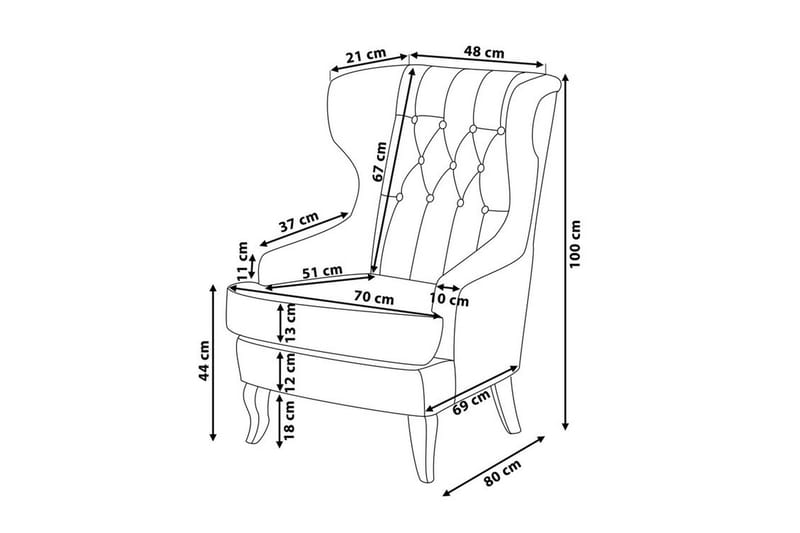 Lenestol Molde - Rosa - Møbler - Stoler - Lenestoler - Ørelappstol