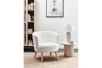 Lenestol Odenzen Hvit/lyst tre - Hvit/lyst tre - Møbler - Stoler - Lenestoler - Lenestol uten armlene