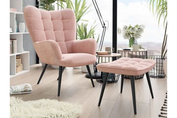 Lenestol - Rosa - Møbler - Stoler - Lenestoler - Lenestol med fotskammel