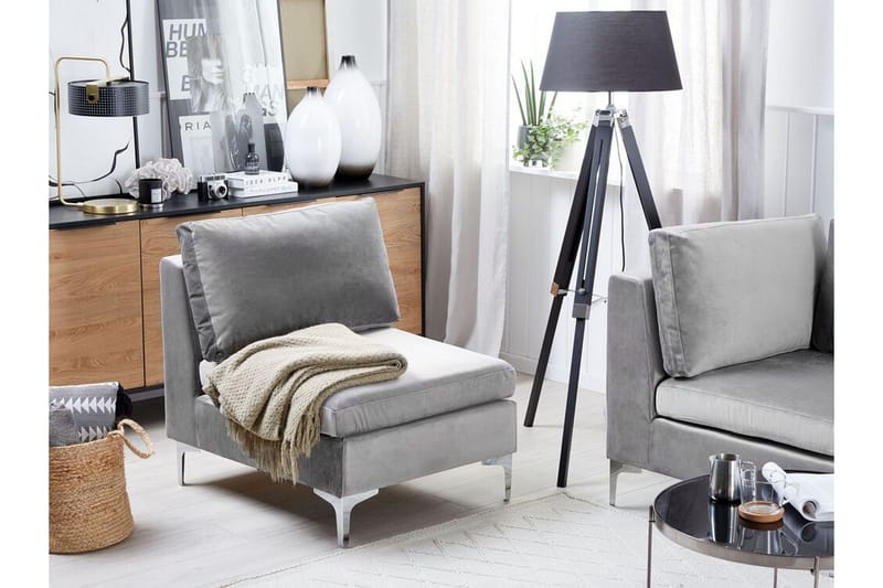 Evja 1-seters modul - Fløyel/Grå - Møbler - Stoler - Lenestoler - Lenestol uten armlene